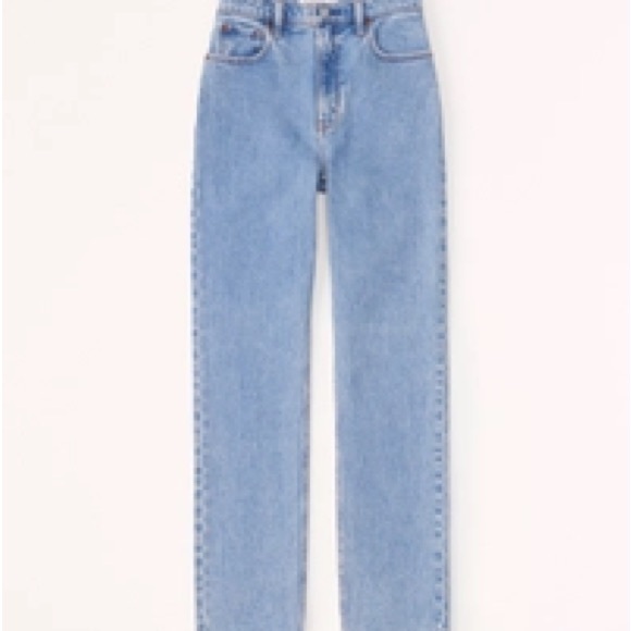NWT Abercrombie Ultra High Rise 90s Straight Jeans long - Picture 1 of 6